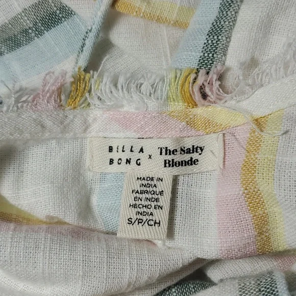 Billabong x The Salty Blonde Sunny Stripes Slip Dress Size S - Picture 7 of 10